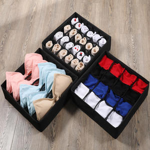 Kotak Penyimpanan Pakaian Dalam Kapasitas Besar, Dapat Dilipat, Dapat Ditumpuk, Bahan Kain Oxford Poliester Modern yang Dapat Dicuci, Set Tiga Buah untuk <span class=keywords><strong>Bra</strong></span>, Celana Dalam, dan Kaus Kaki - Product Image 1