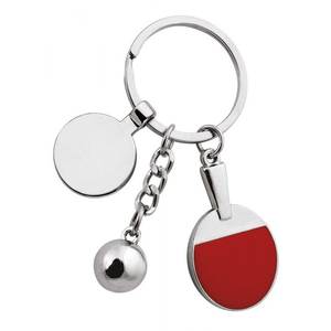 Porte-clés PING PONG personnalisable avec jeton en alliage de zinc et mousqueton, doté d'un logo unique - Product Image 1