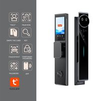Serrure de porte intelligente WiFi IP en alliage d'aluminium ZJV60 V60 avec reconnaissance faciale 3D, carte mémoire et stockage cloud pour portes en acier/verre/bois