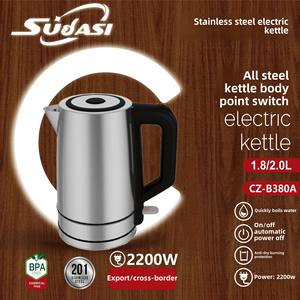 Lianjiang 2200W bollitore elettrico in acciaio inossidabile a ebollizione rapida per uso domestico bollitore elettrico a punto inferiore interruttore a scomparsa coperchio a scomparsa - Product Image 3