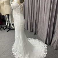 Appliques en dentelle Tulle Sirène Robes de mariée Train de chapelle Robes de mariée sur mesure Hx23