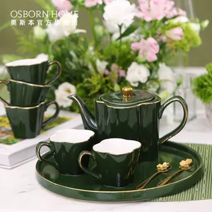 Osborn conjunto de potes de chá e chaleiras, copo de porcelana com bandeja