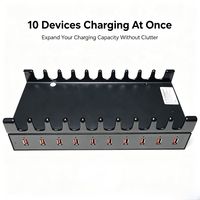 Nouveau chargeur rapide 10 ports 200W 10 ports QC 3.0 Hub USB Station de charge 18W Port de charge rapide pour tous les téléphones et appareils USB