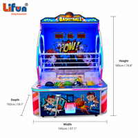 LIFUN Machine de jeu d'arcade de tir au basket pour 2 joueurs, avec option de rédemption de billets et de capsules jouets