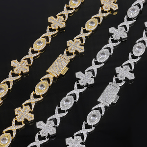 Collar <span class=keywords><strong>de</strong></span> Cadena Cubana Estilo Hip Hop NUOYA <span class=keywords><strong>con</strong></span> Diseño <span class=keywords><strong>de</strong></span> <span class=keywords><strong>Cruz</strong></span> y Ojo, Adornado <span class=keywords><strong>con</strong></span> Piedras <span class=keywords><strong>de</strong></span> Circonita Cúbica Baguette, para Mujer - Product Image 5