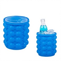 Moule à glaçons en silicone rond avec couvercle, bac à glaçons portable pour refroidir les boissons, idéal pour bar, maison, fête