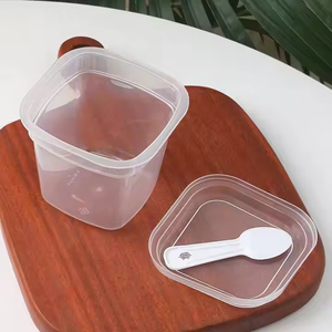 Bán buôn OEM 7/8/9oz 250ml rõ ràng dùng một lần phân hủy sinh học chịu nhiệt PP nhựa sữa chua bánh cup với nắp phẳng và muỗng - Product Image 5