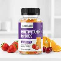 OEM/ODM1 Gummies multivitaminés pour enfants sans sucre, vitamines C, D3, zinc, oméga 3, oursons gommeux, soutien immunitaire et bien-être des enfants, 60 unités
