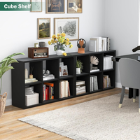 Zwarte modulaire combinatie boekenkast opbergkast verdikte plaat multi-kubus organizer voor woonkamer slaapkamer huis meubilair