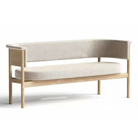 Chaise de salle à manger de style mid-century en bois massif, couleur crème, pour salon, appartement, sièges en bois