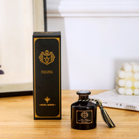 Vente chaude Noir 50ml Reed Diffuseur Bouteille avec Boîte De Luxe Aroma Diffuseurs Hôtel Sans Feu Durable Parfum Décoration de La Maison