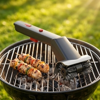 Brosse électrique rechargeable pour le nettoyage des barbecues avec fonction de pulvérisation d'eau, têtes de brosse détachables, batterie 2600 mAh