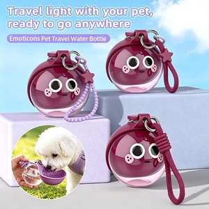 Bouteille d'eau portable pour animaux de compagnie, bol à boire pliable en silicone, anti-fuite, avec sangle de poignet, bouteille d'eau sphérique portable pour animaux de compagnie - Product Image 1