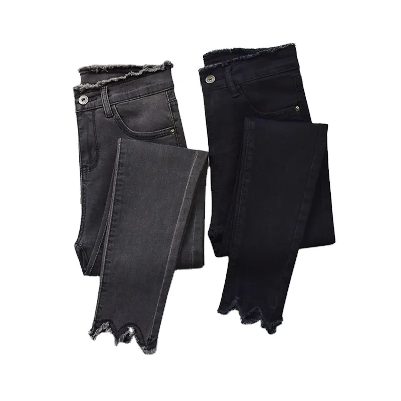 2021New Style Blue Black Gray Denim Ladies Pencil Pants Women Pencil Jeans