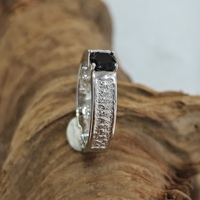Bagues de luxe noires en zircon cubique fin pour femmes, bague en argent anti-ternissement, bijoux porte-bonheur pour la richesse, bague charme bouddhiste traditionnel
