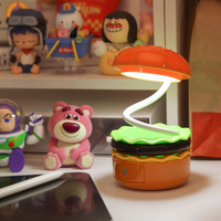 Toby's Hamburger taille-crayon étude lecture 3In1 lampe de bureau cadeau enfants mignon Led Rechargeable sans fil 3D nuit chambre lumières