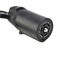 Convertisseur de feux de remorque, prise à lame RV 7 voies vers adaptateur de prise ronde 7 broches, connecteur de câblage de remorque américain vers européen