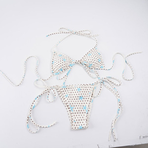 Conjunto de Bikini Sexy Estilo Y2K para Mujer, con Estampado de Estrellas y Puntos, para Vacaciones en la Playa, Corte Ajustado, de Dos Piezas con Tiras Laterales y Detalles de Tirantes - Product Image 6