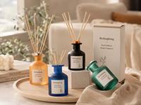 Vente en gros de diffuseurs d'huiles essentielles en verre cylindrique de 50 ml, flacon parfumé de haute qualité, aromathérapie à domicile, bouchon en liège
