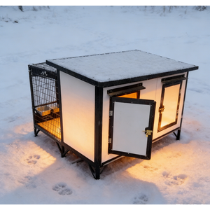 Casa de Perro de Lujo con Calefacción, Estructura de Madera, Calefacción Eléctrica Doble para Piso y Termostato, Uso en Sala de Estar, Logotipo Personalizado Disponible - Product Image 1