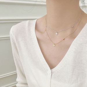 Collier pendentif visage souriant Dylam Dainty Charm, design minimaliste, bijoux de mode, argent 925, zircone 5A, pour femmes, à porter au quotidien - Product Image 2