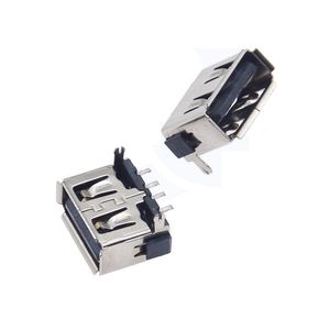 พอร์ต USB 2.0 A แบบบางพิเศษ ความสูง 5.7 มม. แบบมุมฉาก 4 ขา พร้อมขาเกลียวยึดแบบทะลุรู 2 ขาเพื่อการยึดติดที่มั่นคง - Product Image 2