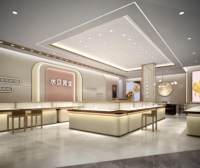 Vitrine de présentation de bijoux moderne de luxe en métal et verre, sans dossier, avec éclairage LED, ensemble d'accessoires complet, peinture imperméable YIZHAN