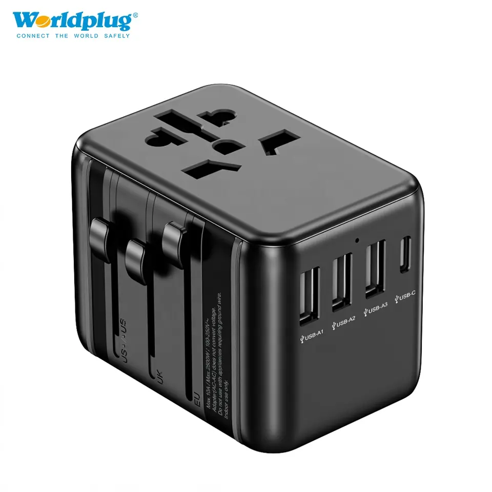 Worldplug Universal Converter Plug Adaptor World travel Power Adapters Charger with Type-C and USB