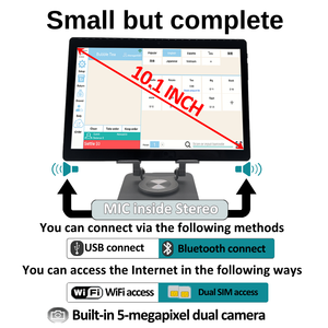 Trọng lượng nhẹ 10.1 inch Tablet <span class=keywords><strong>Pos</strong></span> với cơ sở từ tính cho điện thoại di động đặt hàng sản xuất tiền mặt đăng ký - Product Image 3