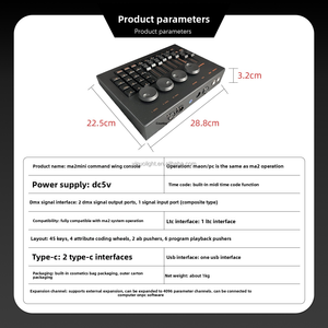 <span class=keywords><strong>Console</strong></span> d'éclairage de scène DMX miniature professionnelle YINUO 2025, contrôleur à commutateur manuel, modèle MA2 - Product Image 3
