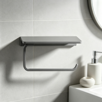 Porte-papier toilette en alliage d'aluminium usiné avec étagère de rangement, support mural personnalisé pour salle de bain, service OEM