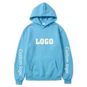 Sweat à capuche personnalisé pour homme avec poche kangourou, broderie et motif à carreaux, tissu polaire 360g, décontracté pour l'hiver - Product Image 5