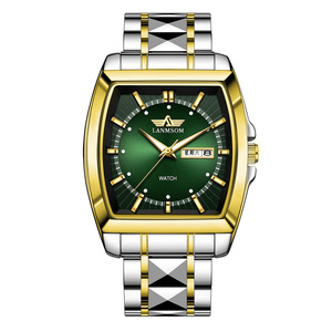 Square-shaped wine barrel watch - Men's steel strap waterproof fully <b>automatic</b> business new model <b>wristwatch</b> - Product Image 2