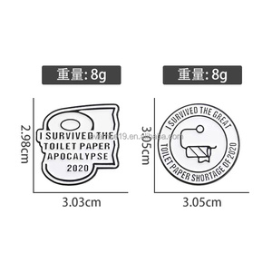 Pines de Solapa Metálicos Creativos de Artículos de Uso Diario, Cinta Métrica y <span class=keywords><strong>Papel</strong></span> Higiénico Personalizados, Pin de Esmalte Duro y Blando, Compra al por Mayor de Artesanías de Metal - Product Image 5