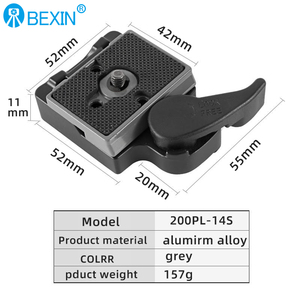 Blikin — kit de pinces de caméra dslr, accessoires professionnels, personnalisés, OEM dslr 200PL-14, à dégagement rapide, plaque QR, pour <span class=keywords><strong>Manfrotto</strong></span> et tête de trépied - Product Image 4