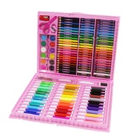 Nouveauté Rentrée des Classes : Ensemble d'Art en PVC 160 Pièces – Stylos Aquarelles & Crayons Étudiants – Cadeaux de Papeterie en Gros de Duoliyou