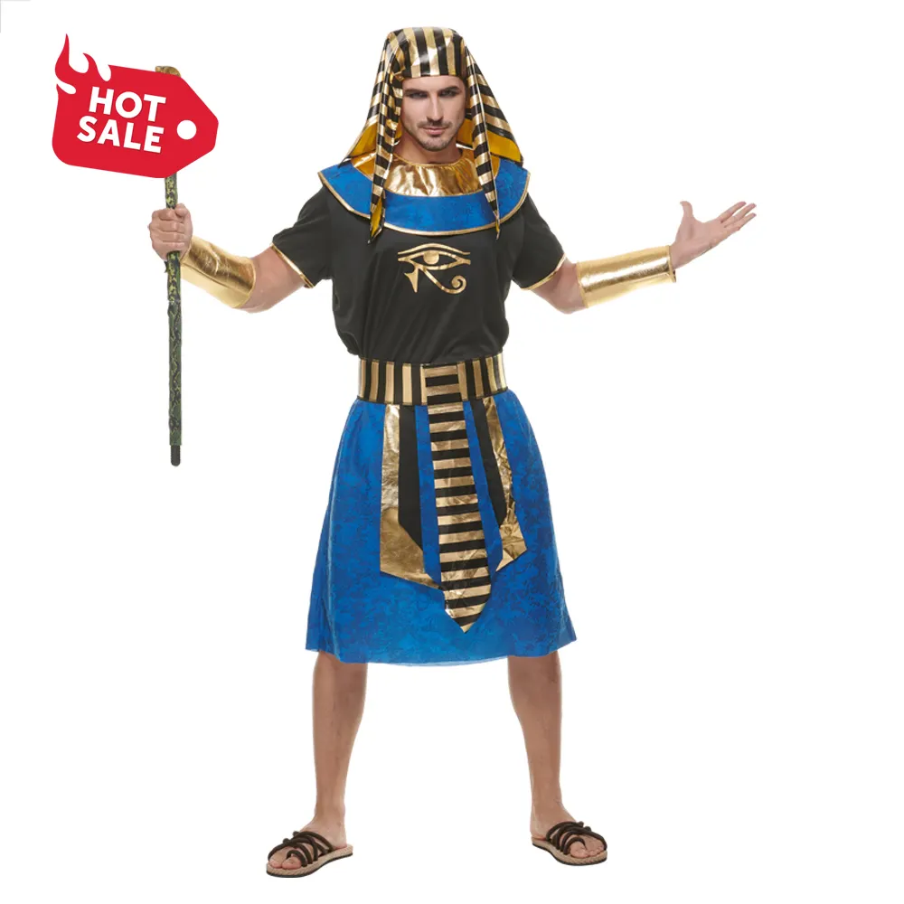 Egypt cosplay costume blue party with big boy adult Halloween new design hot sale costume sets