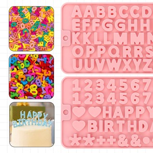 Moldes de Silicona para Letras y Números, 2 Piezas, Antiadherentes, para Chocolate, Dulces, Repostería, Decoración de Pasteles para Fiestas - Product Image 4