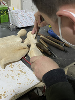 Sculpture en bois massif Art Déco, sculptures artisanales en bois, statue humaine gravée, artisanat en bois pour la décoration de la maison, salon