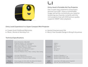 [공장 OEM] Wupro L1 저렴한 미니 프로젝터 <span class=keywords><strong>LCD</strong></span> LED 디스플레이 100 ANSI 루멘 1080P 지원 울트라 휴대용 비디오 프로젝터 - Product Image 6