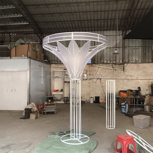 마일 사용자 정의 금속 흰색 웨딩 무대 배경 스탠드 대형 분리 가능한 원형 기둥 간단한 스타일 - Product Image 1