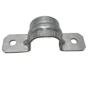 CONDUIT FITTINGS 3/4 in. EMT Strap Galvanized Steel Rigid Two Holes Strap Silver Listed