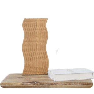 Plateau de service en bambou à motif d'ondulations d'eau, 7,3x15,4 pouces, style irrégulier, pour servir du thé, du pain, des fruits - Product Image 5