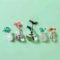 Vas Bunga Keramik Mini Magnetik Kreatif DIY, Hiasan Porselen untuk Stiker Kulkas, Dekorasi Ujung Jari & Hadiah Penuh Perhatian