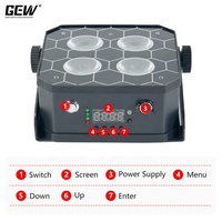 GEVV - Luces LED Planas Inalámbricas con Control Remoto DMX, Alimentadas por Batería, 4x18 RGBWA+UV 6 en 1, para Discoteca, Bodas, DJ, Escenario