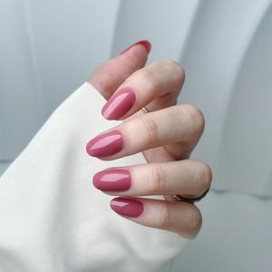 AIERFEI Diseño Piezas de <span class=keywords><strong>manicura</strong></span> <span class=keywords><strong>Rosa</strong></span> brillante <span class=keywords><strong>Uñas</strong></span> postizas <span class=keywords><strong>cortas</strong></span> Color sólido Prensa en las <span class=keywords><strong>uñas</strong></span> - Product Image 1