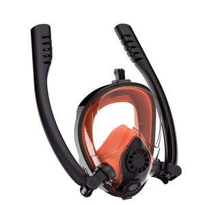 Full Face Silicone Diving Mask Dual Tube Detachable Dry Snorkeling Mask For Adults Water Sports - Product Image 1