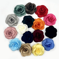 Nouvelles Fleurs en Tissu Brûlé Grande Taille 2024 pour Pinces à Cheveux, Roses en Satin pour Broches, Magnifiques Fleurs de Camélia