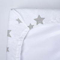 Housse de matelas à langer unisexe en coton doux tricoté à motif adorable 32x16 pouces, personnalisable avec rembourrage en fibres pour garçons et filles