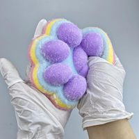 Fufu Big Cat Paw Plush Squishy Toy 5 Inch Sticky Rainbow Slow Rising Cute Fidget Sensory Stress Relief Anxiety ADHD Gift Ages